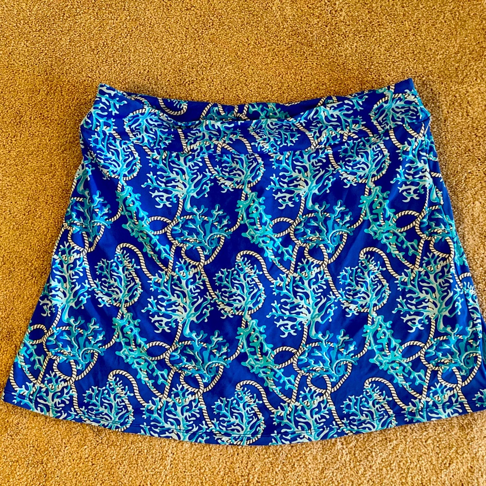 Lulu B rich, vibrant blue nautical skirt with attached shorts